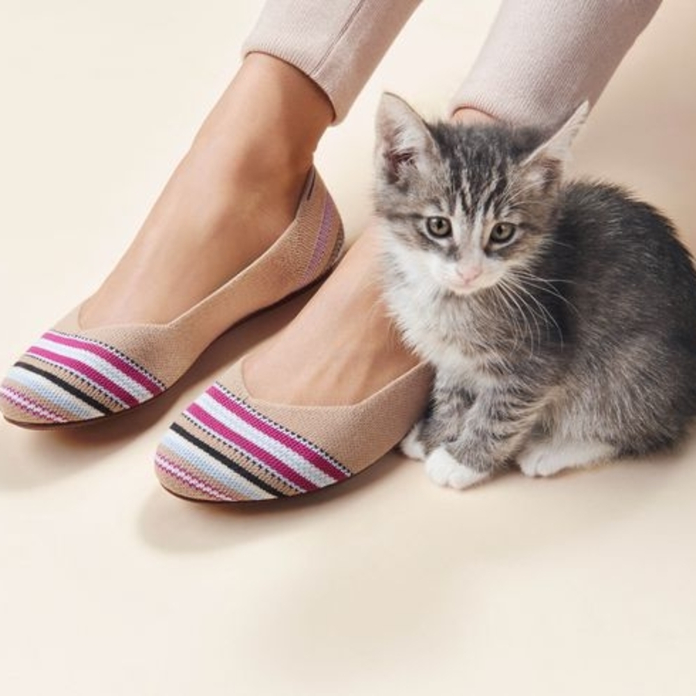 Rothy's Merino Camel Stripe Flats
